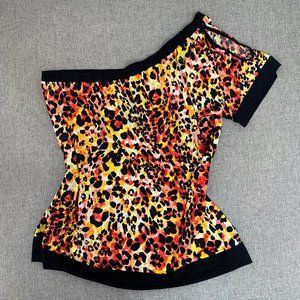 Jamie Nicole Collection Super Cute Sexy Blouse One‎ Shoulder 3X Polyester Lycra